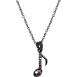 AIM Gifts - Necklace - 8th Note - Black w\/Crystals