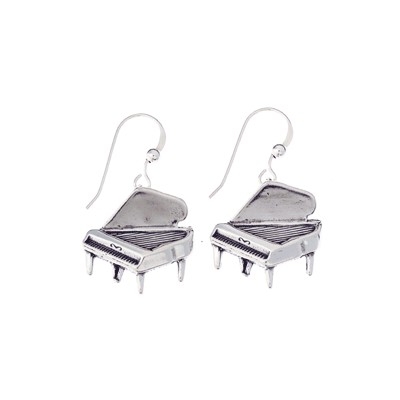 Sterling Silver Earrings: Grand Piano