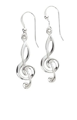 AIM Gifts - Sterling Silver Earrings: Treble Clef