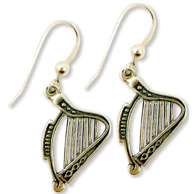 AIM Gifts - Sterling Silver Earrings: Harp