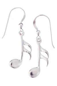 AIM Gifts - Sterling Silver Earrings: 16th Note