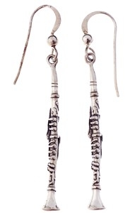 Sterling Silver Earrings: Clarinet