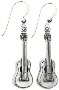 Sterling Silver Earrings: Guitar