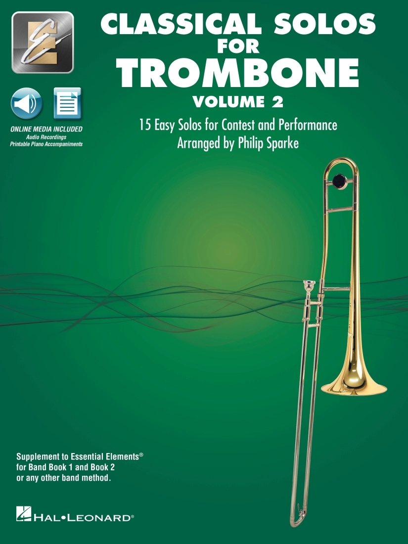 Classical Solos for Trombone, Volume 2: 15 Easy Solos for Contest and Performance - Sparke - Trombone - Book/Media Online