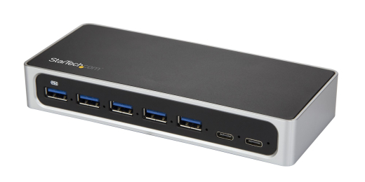 7 Port USB-C Hub with Fast Charge Port with Power Adapter