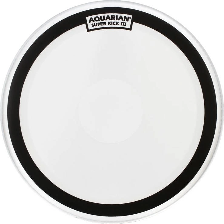 Super Kick III Texture Coated White Bass Drum Head - 16\'\'