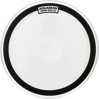 Aquarian - Super Kick III Texture Coated White Bass Drum Head - 16