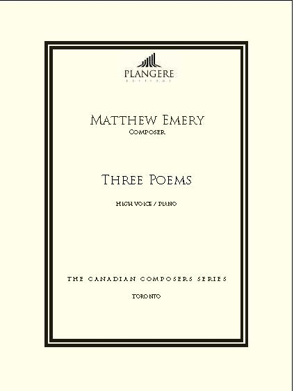 Three Poems - Emery - High Voice/Piano - Book