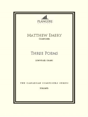 Plangere - Three Poems - Emery - Low Voice/Piano - Book