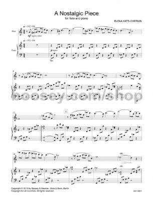A Nostalgic Piece - Kats-Chernin - Flute/Piano - Sheet Music
