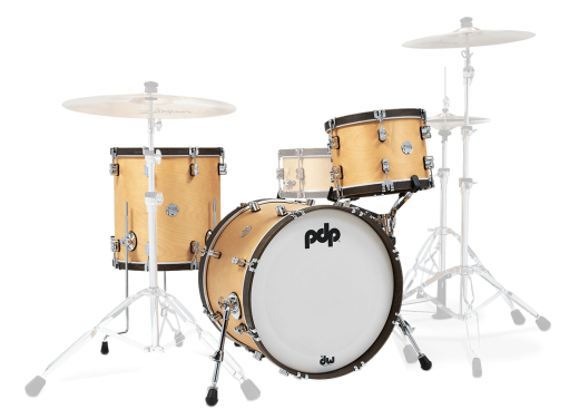 Pacific Drums - Concept Maple Classic 3-Piece Shell Pack (20,13,16) - Natural Satin with Walnut Satin Hoops