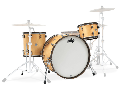 Pacific Drums - Concept Maple Classic 3-Piece Shell Pack (26,13,16) - Natural Satin with Walnut Satin Hoops