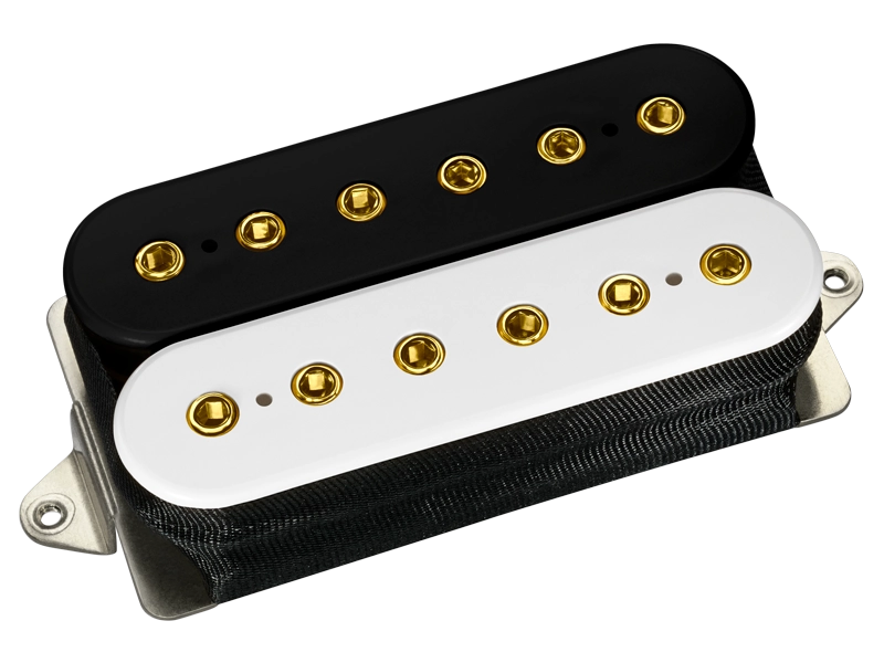 IGNO Bridge Humbucker F Spaced - Black/White with Gold Poles