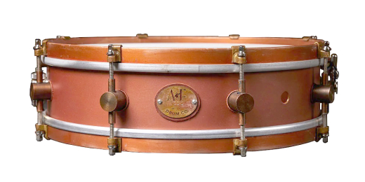 A&F Drum Co. - Featherweight 4x14 Snare Drum - Burnt Orange Patina