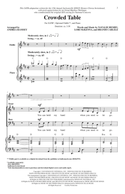 Crowded Table - The Highwomen/Ramsey - SATB