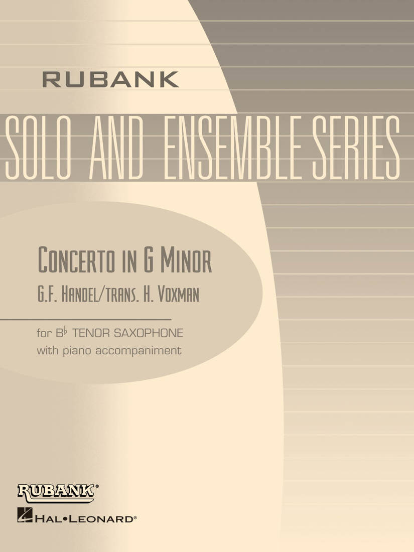 Concerto in G Minor - Handel/Voxman - Tenor Saxophone/Piano - Sheet Music
