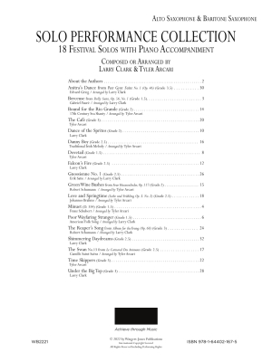 Solo Performance Collection for Alto Saxophone & Baritone Saxophone - Clark/Arcari - Alto Saxophone & Baritone Saxophone - Book/Media Online