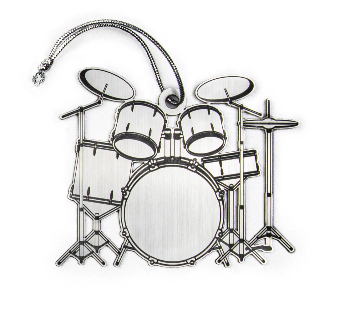 Drum Set Ornament - Brushed Metal