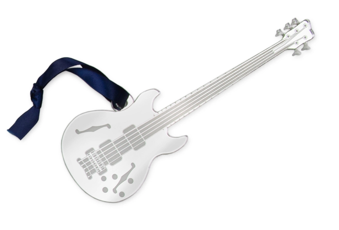 Electric Guitar Ornament - Silver Mirror