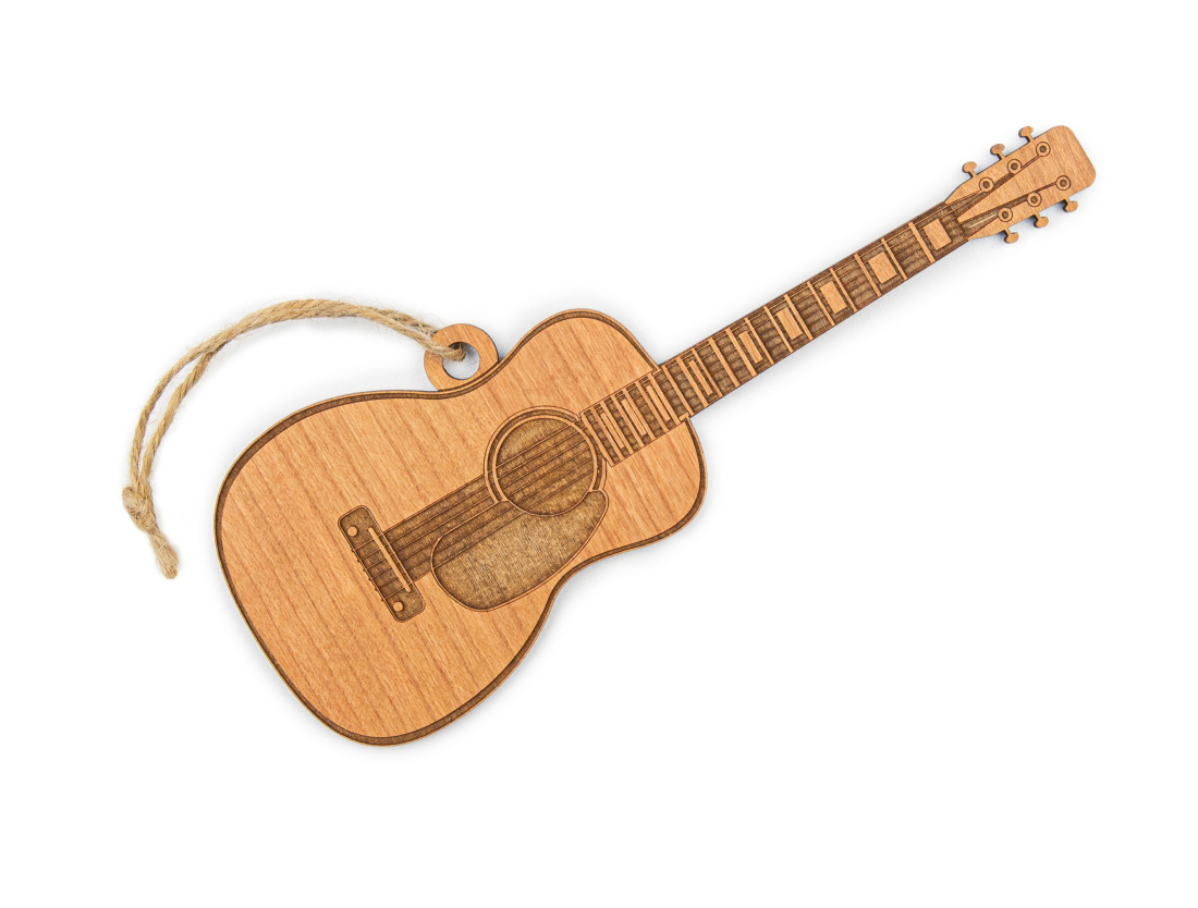 Acoustic Guitar Ornament - Cherry Wood