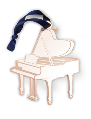 Grand Piano Ornament - Rose Gold Mirror