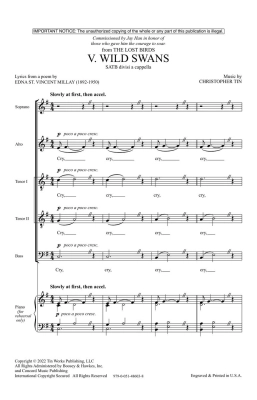 Wild Swans (Movement V from The Lost Birds) - Millay/Tin - SATB