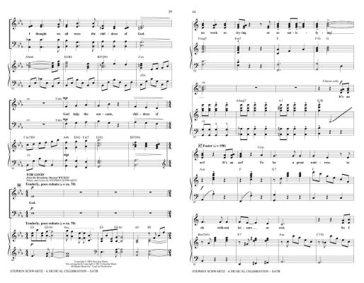Stephen Schwartz: A Musical Celebration (Choral Medley) - Schwartz/Huff - SATB