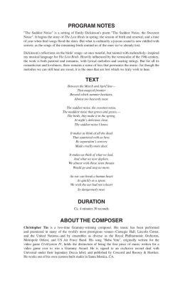 The Saddest Noise (Movement II from The Lost Birds) - Dickinson/Tin - SATB