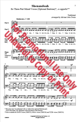 Shenandoah - American Folk Song/Trotta - 3pt Mixed