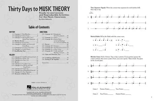 Thirty Days to Music Theory (Classroom Resource) - Wilmeth - Teacher\'s Manual