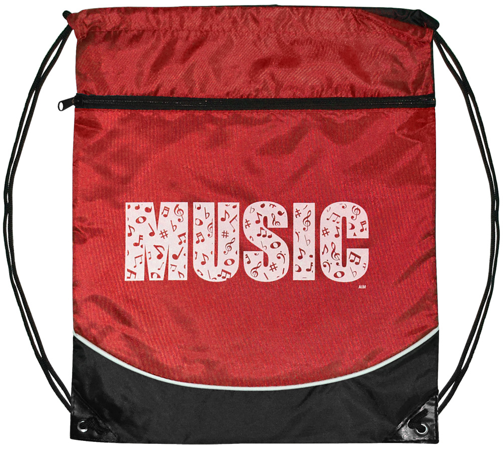 Music Drawstring Bag - Red