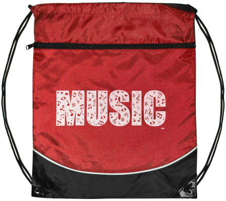 AIM Gifts - Music Drawstring Bag - Red