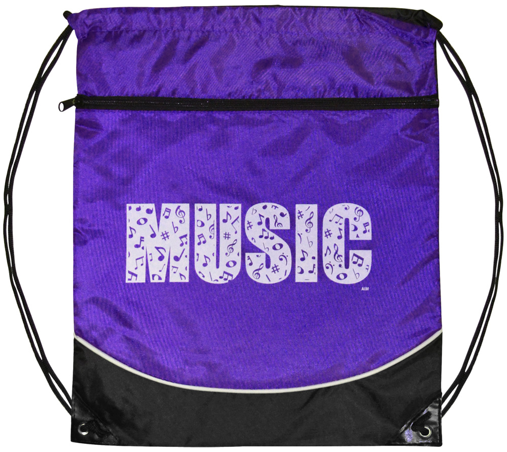 Music Drawstring Bag - Purple