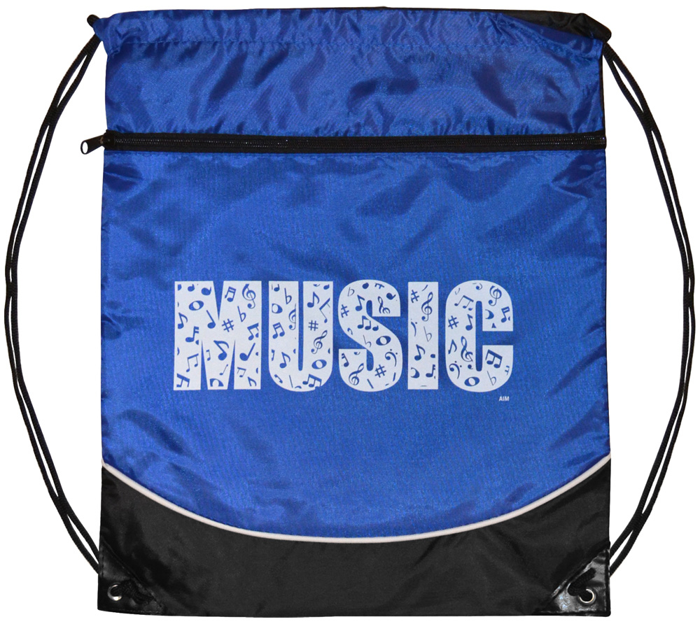 Music Drawstring Bag - Blue