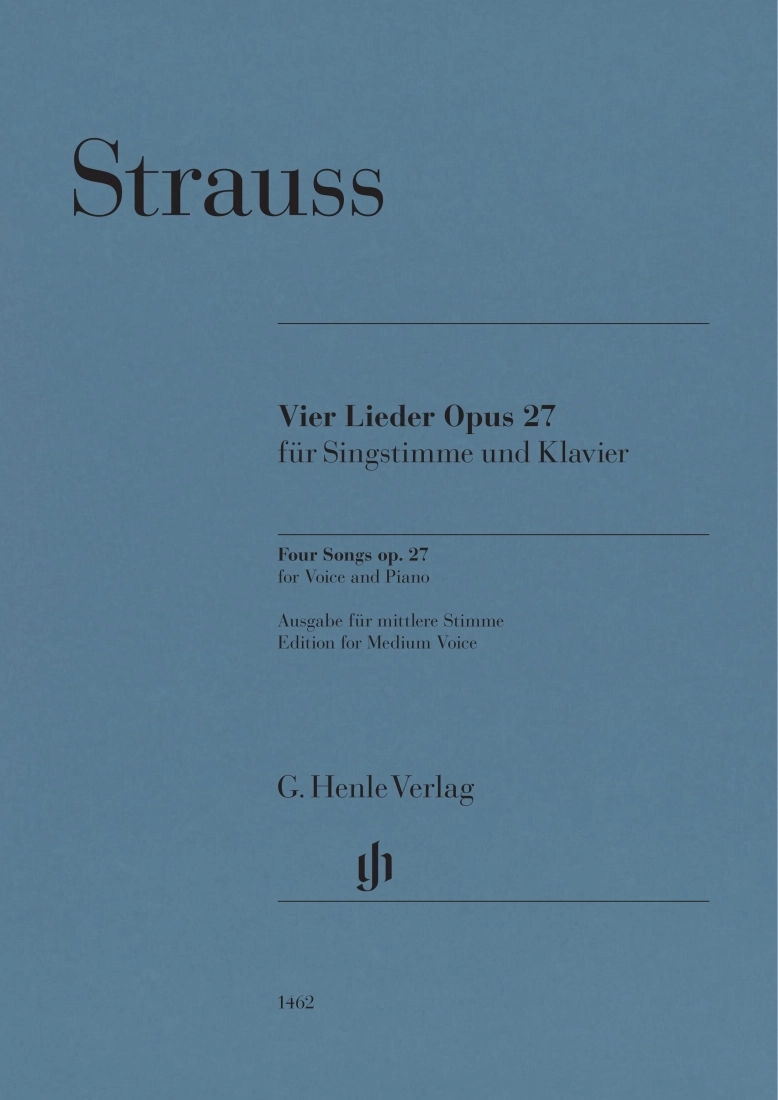 Four Songs op. 27 - Strauss/Oppermann - Medium Voice/Piano - Book