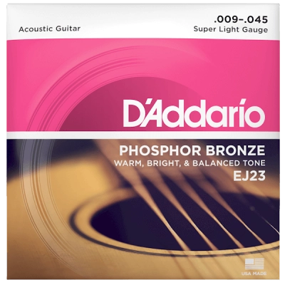 Acoustic Guitar String Set, Phosphor Bronze - Super Light 9-45