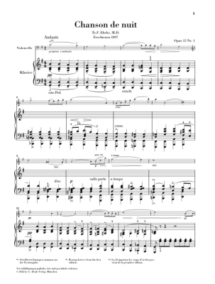 Chanson De Nuit, Chanson De Matin Op. 15 - Elgar/Marshall-Luck - Cello/Piano