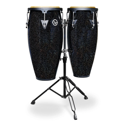 Latin Percussion - Aspire 10 and 11 Conga Set w/Stand - Black Magic