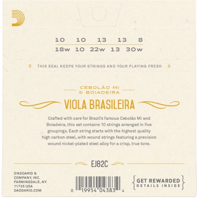 Viola Brasileira String Set for Cebolao Mi and Boiadeira Tunings