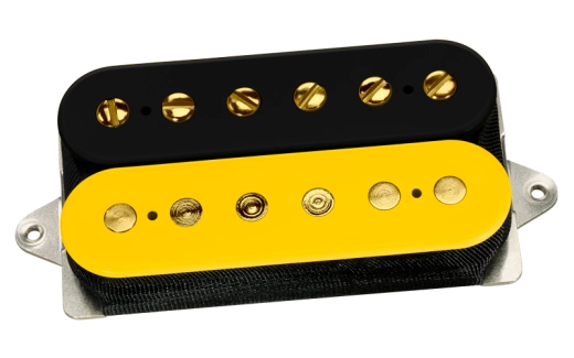 DiMarzio - Andy Timmons AT-1 F-Spaced Humbucker - Black/Yellow with Gold Poles