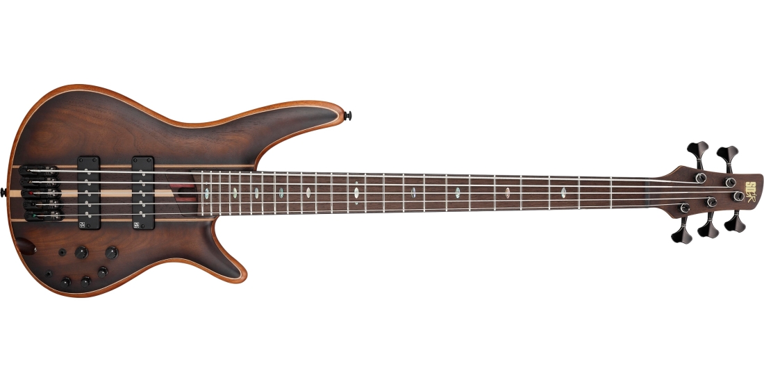 SR Premium 5-String Electric Bass w/Bag - Dual Mocha Burst Flat