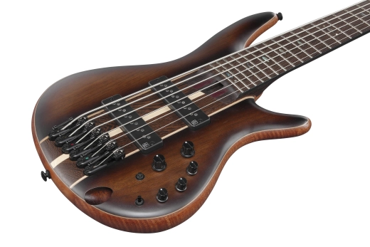 SR Premium 6-String Electric Bass w/Bag - Dual Mocha Burst Flat