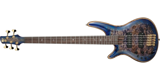 Ibanez - SR Premium 5-String Electric Bass w/Bag, Left Handed - Cerulean Blue Burst
