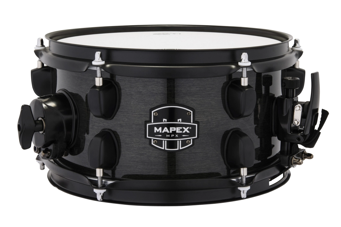 MPX 10x5.5\'\' Maple/Poplar Hybrid Shell Side Snare Drum - Transparent Midnight Black