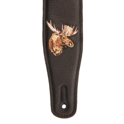 2.5\'\' Leather Guitar Strap with Suede Backing - Moose