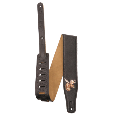 Levys - 2.5 Leather Guitar Strap with Suede Backing - Moose