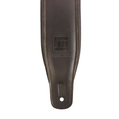 3\'\' Long & McQuade Padded Leather Guitar Strap - Black