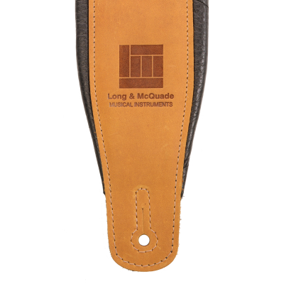3\'\' Long & McQuade Padded Leather Guitar Strap - Tan