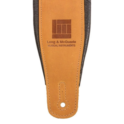 3\'\' Long & McQuade Padded Leather Guitar Strap - Tan