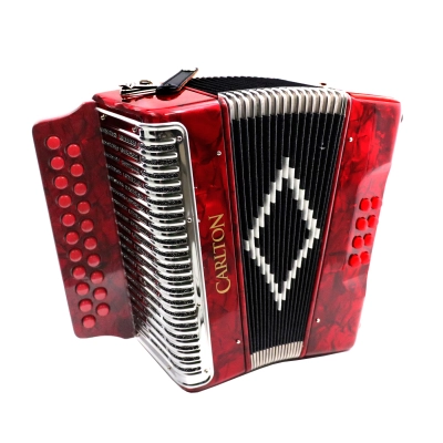 Carlton - G/C Diatonic Accordion with 2 Rows - Red